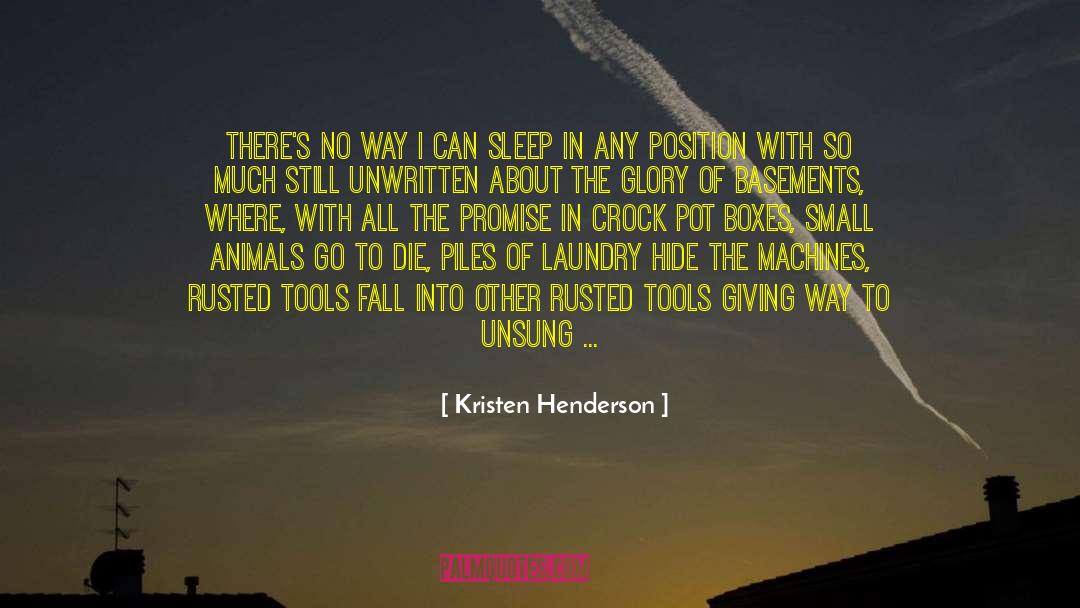 Kristen Henderson Quotes: there's no way I can
