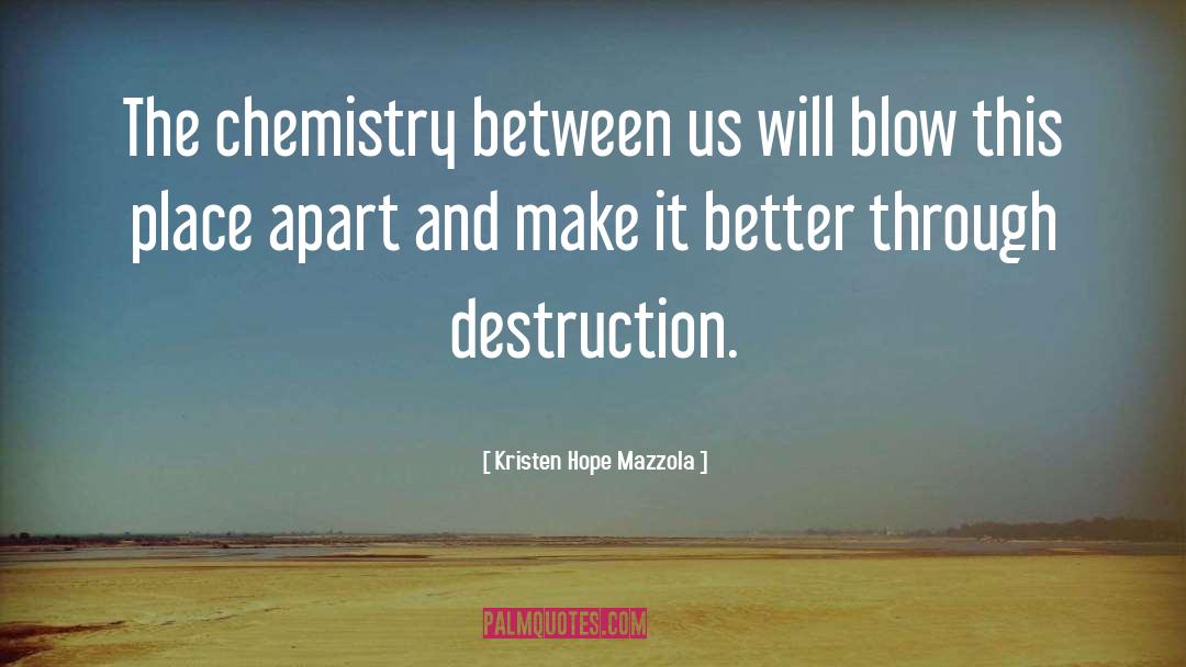 Kristen Hope Mazzola Quotes: The chemistry between us will