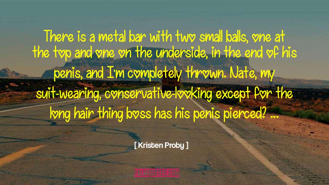 Kristen Proby Quotes: There is a metal bar