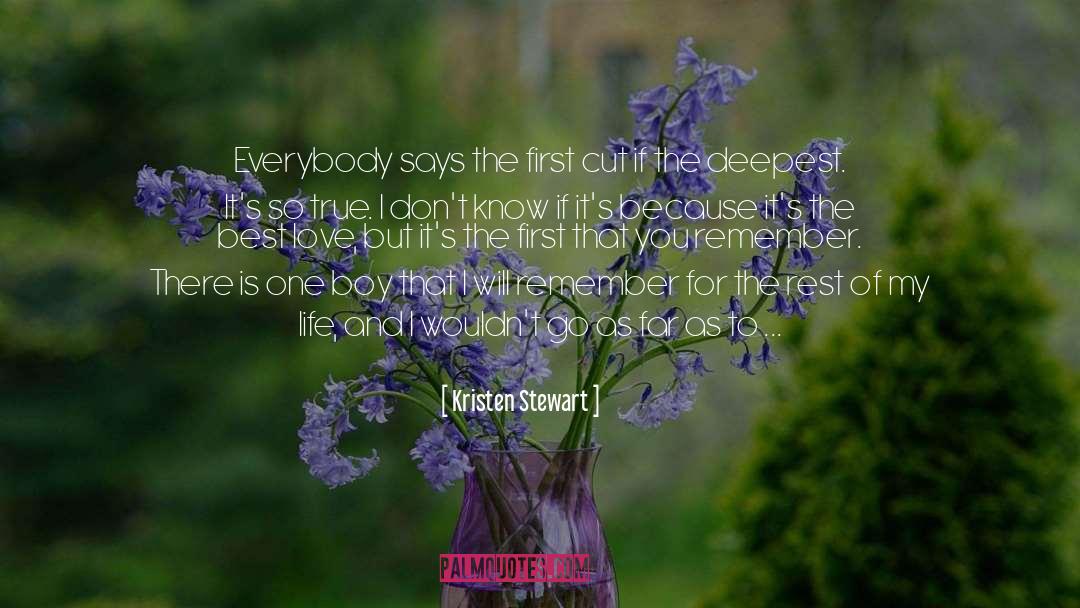 Kristen Stewart Quotes: Everybody says the first cut