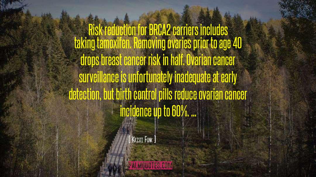 Kristi Funk Quotes: Risk reduction for BRCA2 carriers