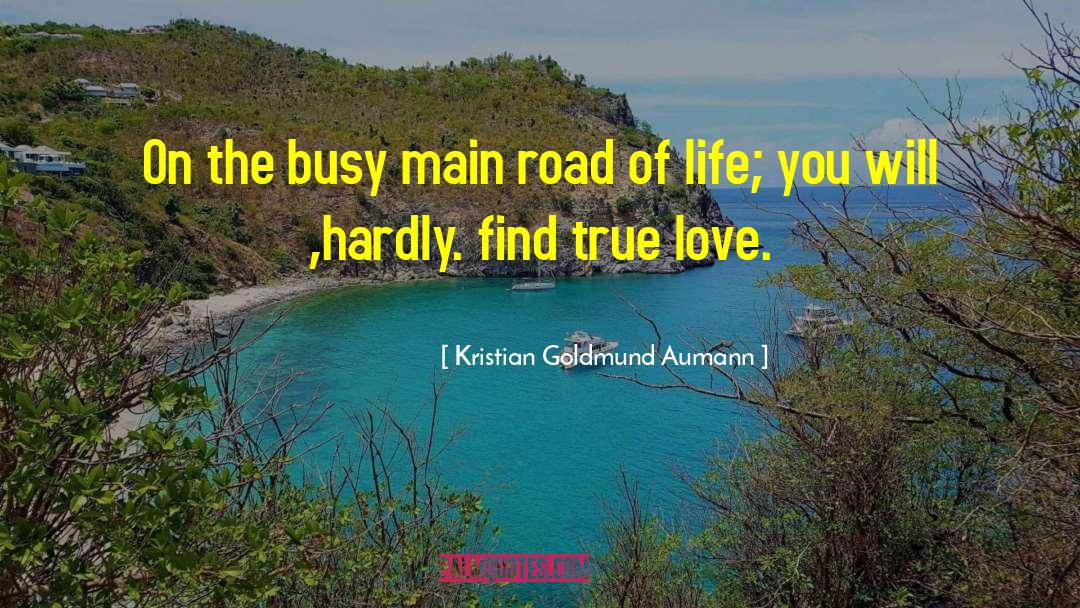Kristian Goldmund Aumann Quotes: On the busy main road