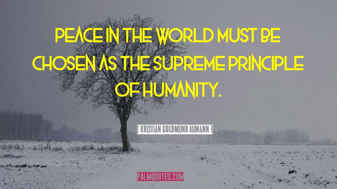 Kristian Goldmund Aumann Quotes: Peace in the world must