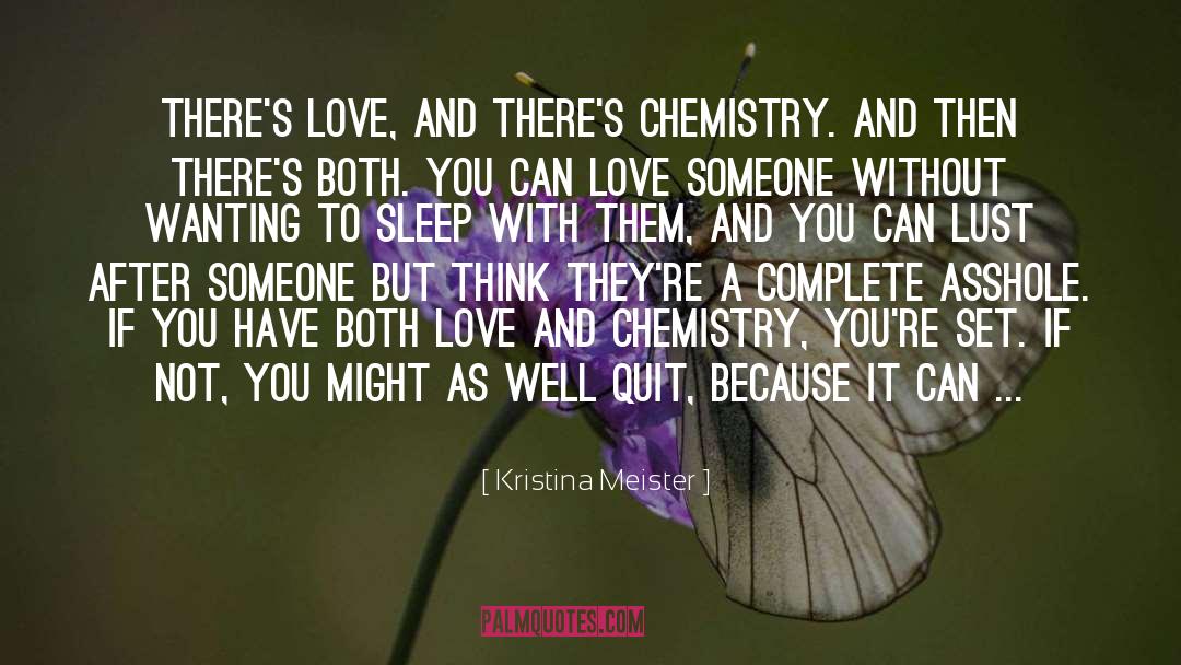 Kristina Meister Quotes: There's love, and there's chemistry.