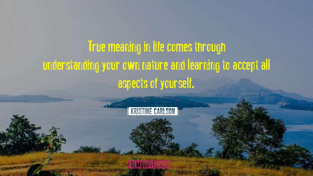 Kristine Carlson Quotes: True meaning in life comes