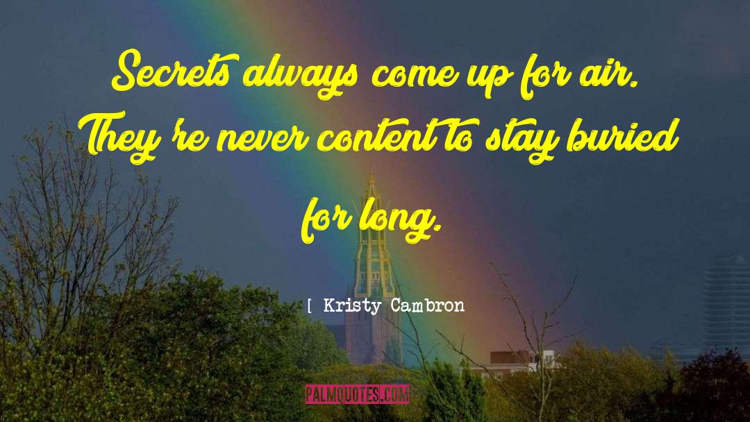 Kristy Cambron Quotes: Secrets always come up for