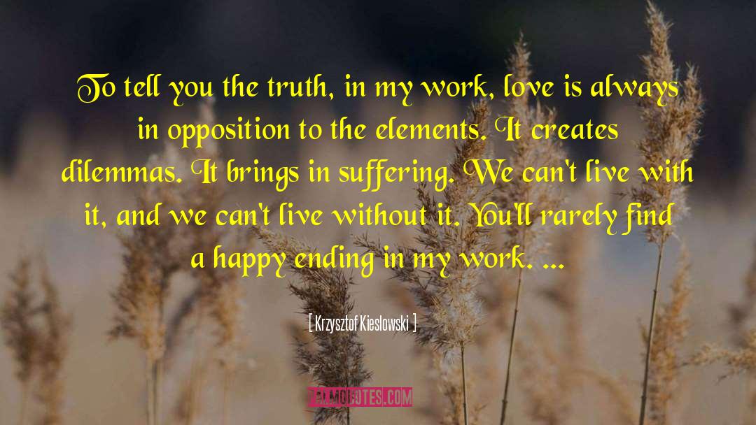 Krzysztof Kieslowski Quotes: To tell you the truth,
