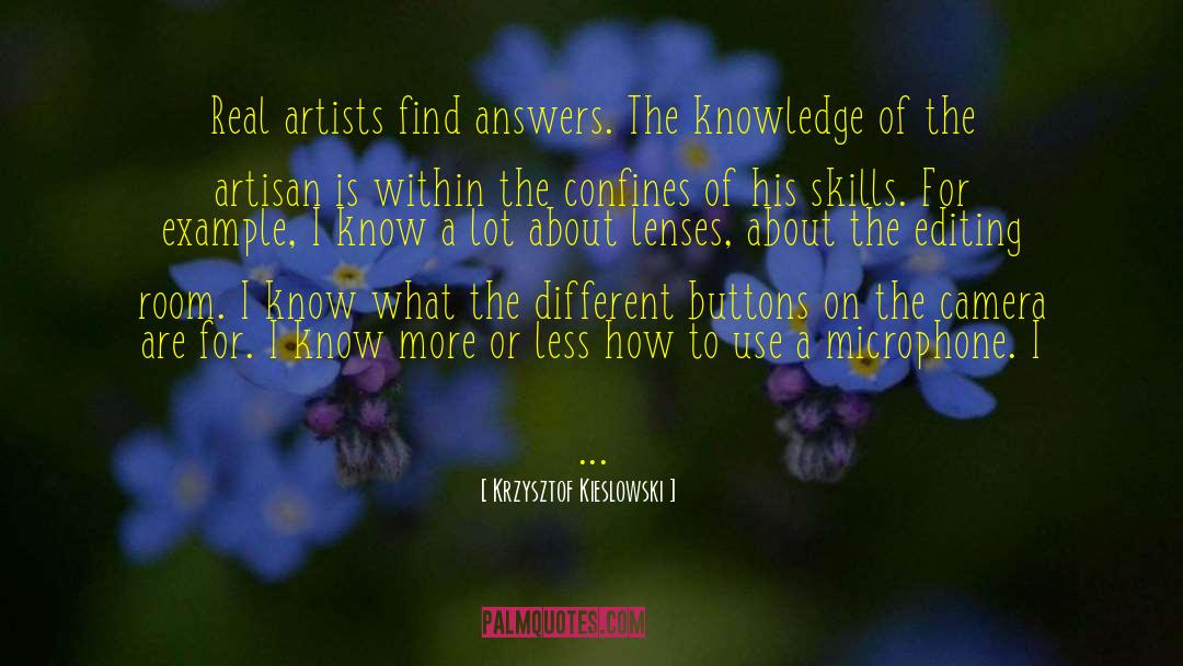 Krzysztof Kieslowski Quotes: Real artists find answers. The