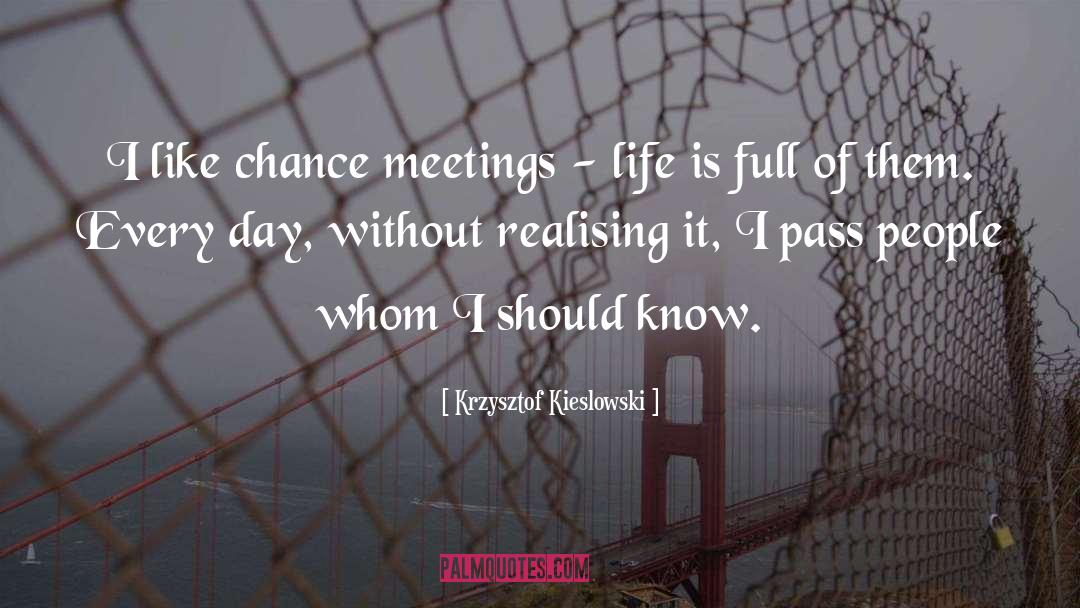Krzysztof Kieslowski Quotes: I like chance meetings -