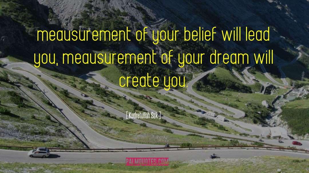 Kudretullah Sak Quotes: meausurement of your belief will