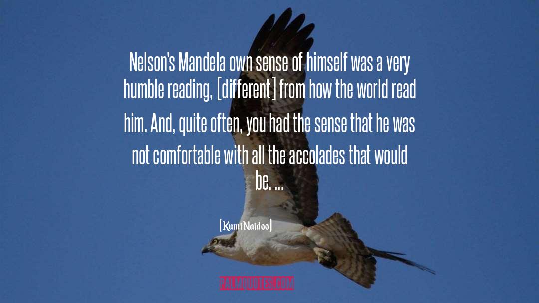 Kumi Naidoo Quotes: Nelson's Mandela own sense of