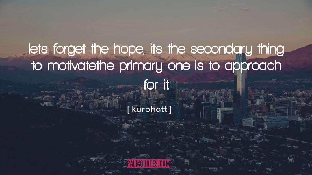 Kurbhatt Quotes: let's forget the hope, it's