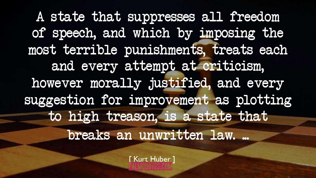 Kurt Huber Quotes: A state that suppresses all