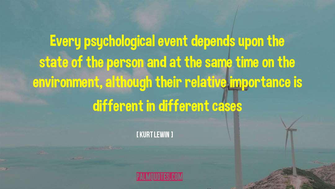 Kurt Lewin Quotes: Every psychological event depends upon