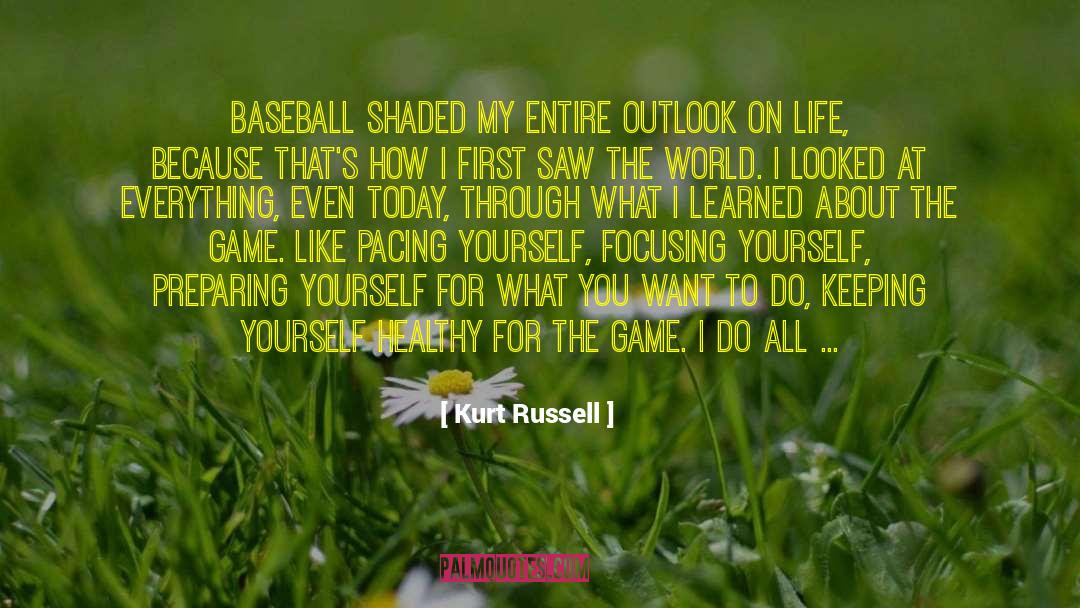 Kurt Russell Quotes: Baseball shaded my entire outlook