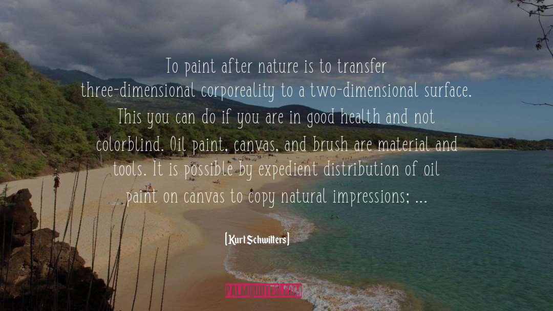 Kurt Schwitters Quotes: To paint after nature is