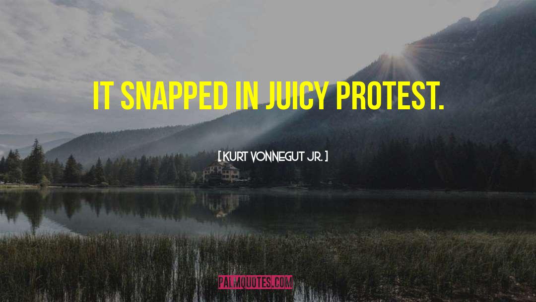 Kurt Vonnegut Jr. Quotes: It snapped in juicy protest.