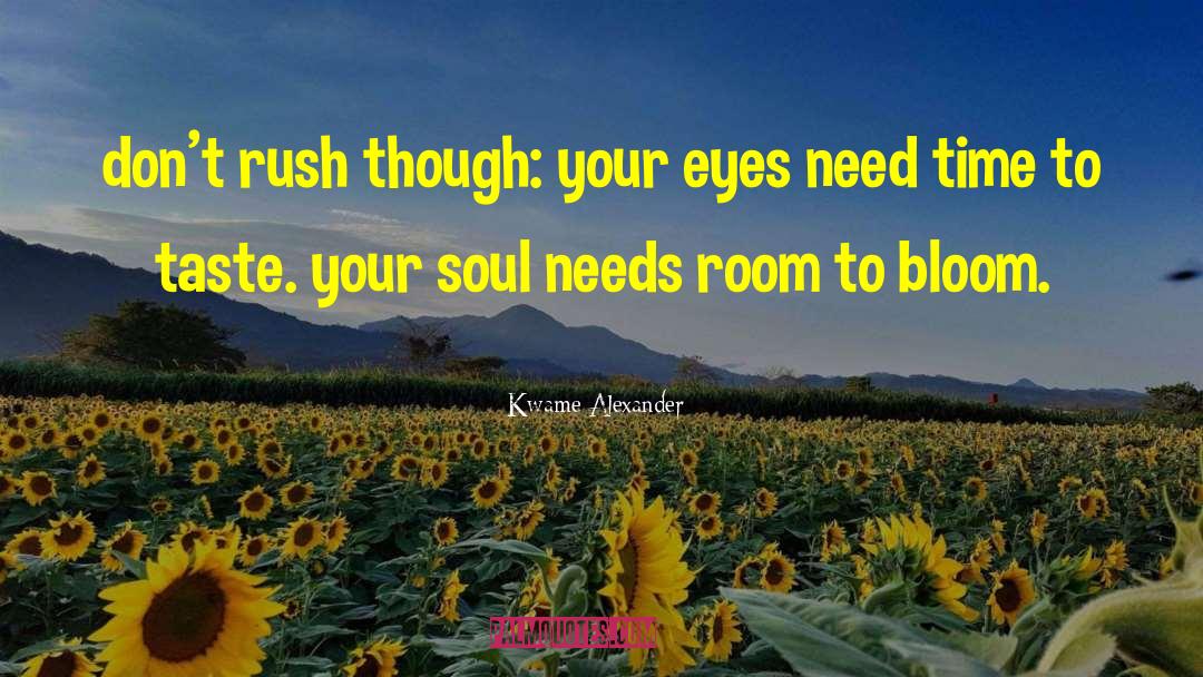 Kwame Alexander Quotes: don't rush though: your eyes