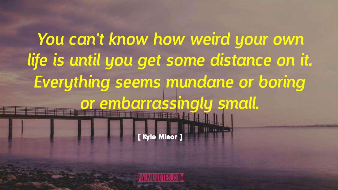 Kyle Minor Quotes: You can't know how weird