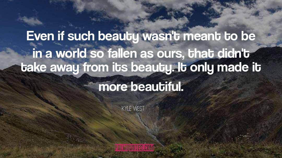 Kyle West Quotes: Even if such beauty wasn't