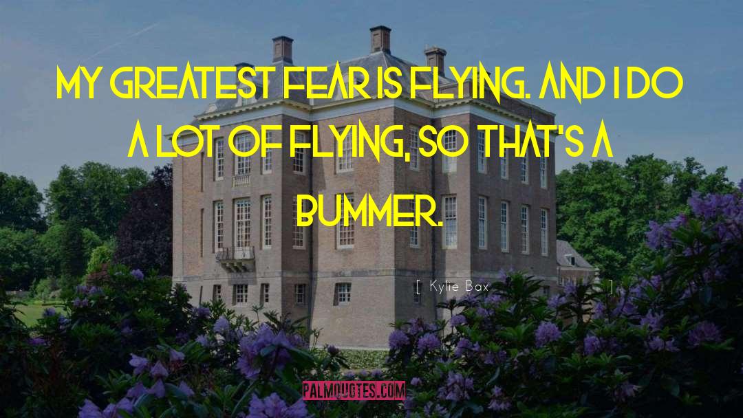 Kylie Bax Quotes: My greatest fear is flying.