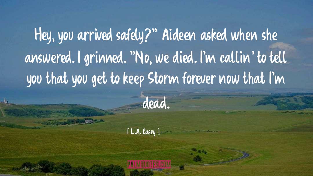 L.A. Casey Quotes: Hey, you arrived safely?