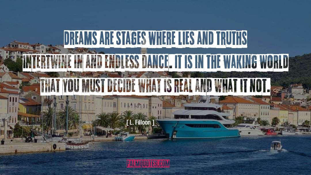 L. Filloon Quotes: Dreams are stages where lies