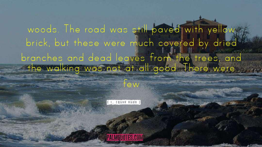 L. Frank Baum Quotes: woods. The road was still