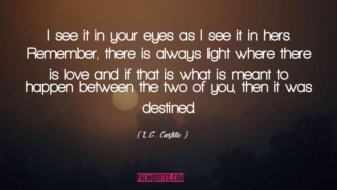 L.G. Castillo Quotes: I see it in your