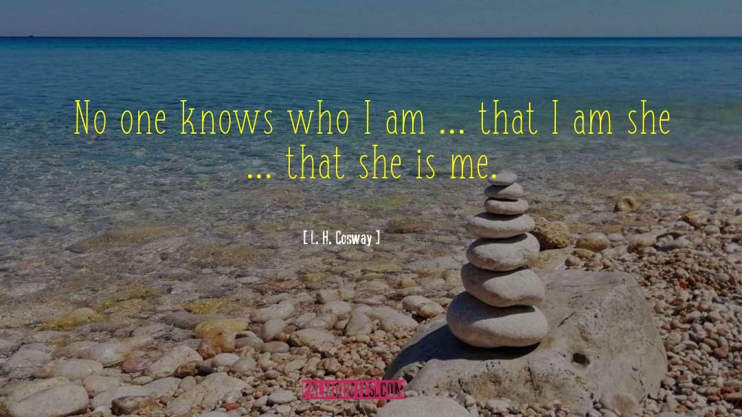 L. H. Cosway Quotes: No one knows who I