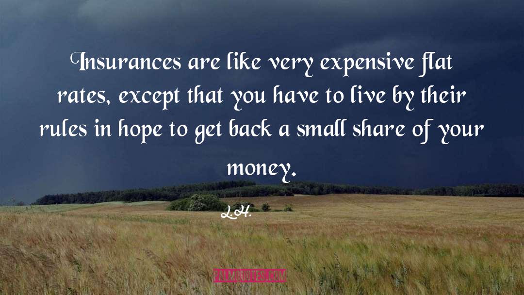 L.H. Quotes: Insurances are like very expensive