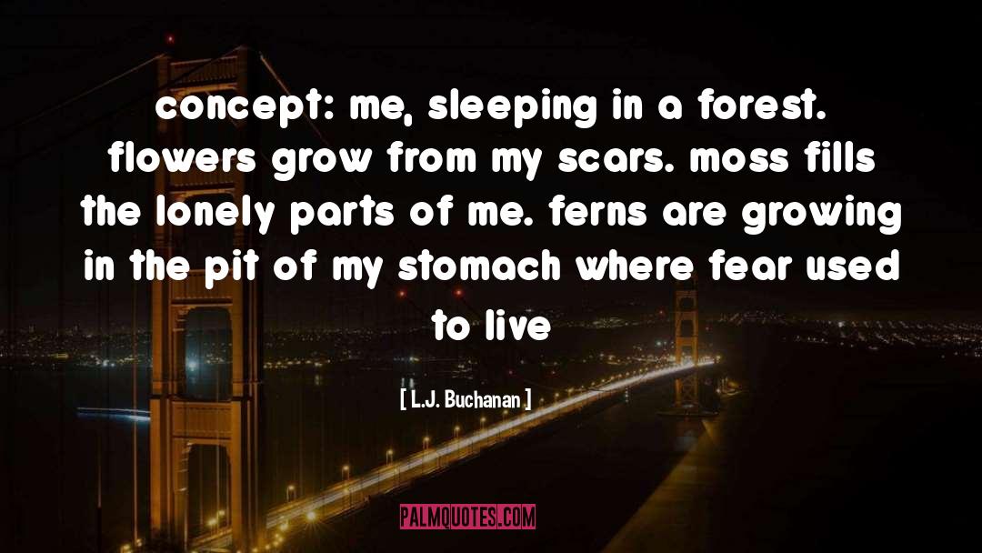 L.J. Buchanan Quotes: concept: me, sleeping in a
