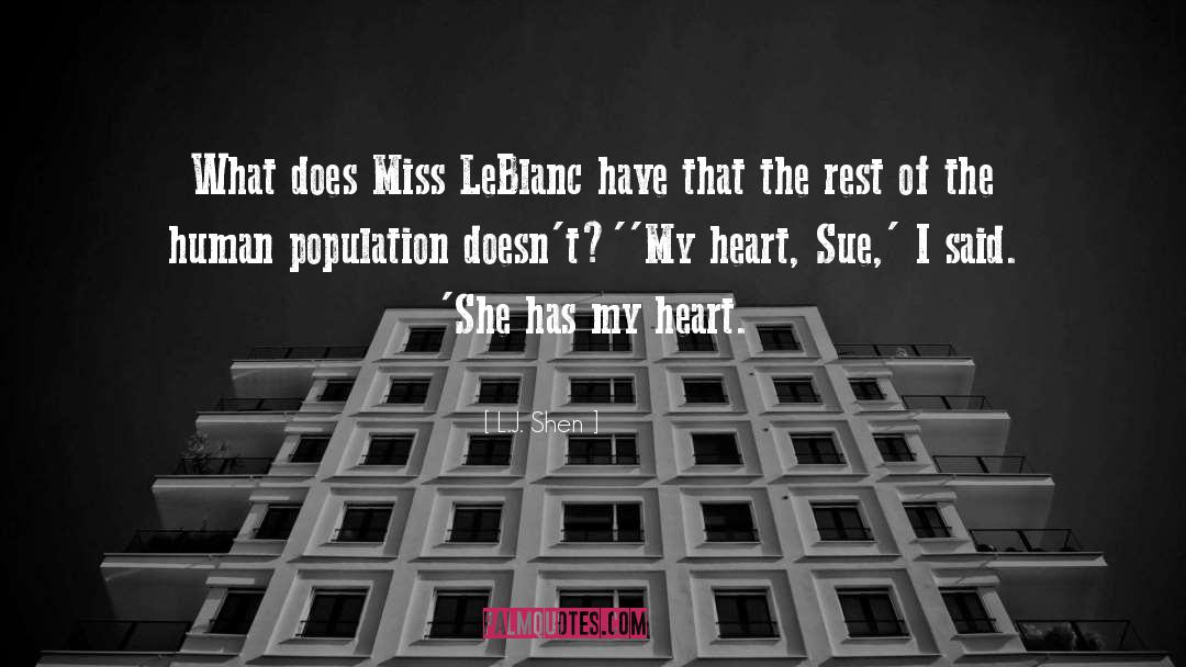 L.J. Shen Quotes: What does Miss LeBlanc have