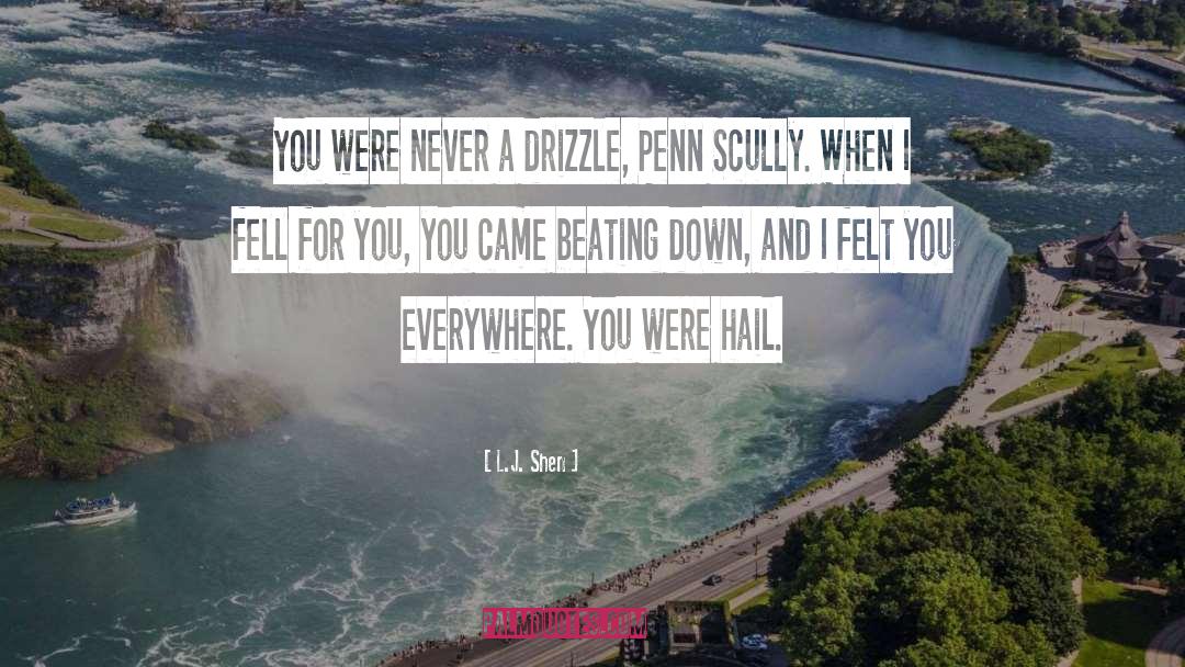 L.J. Shen Quotes: You were never a drizzle,