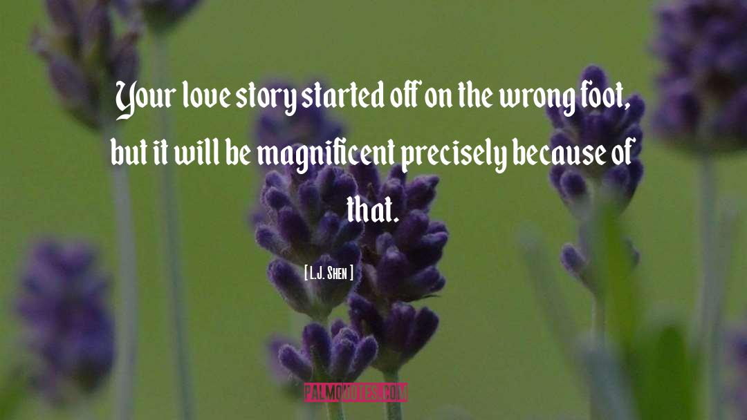 L.J. Shen Quotes: Your love story started off