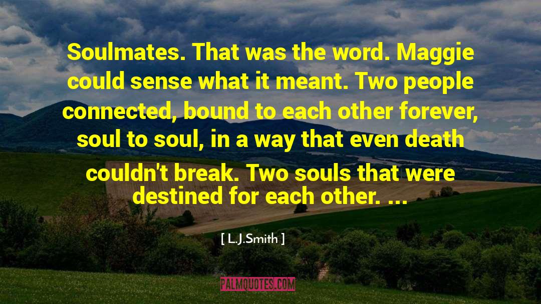 L.J.Smith Quotes: Soulmates. That was the word.