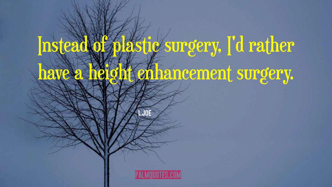 L.Joe Quotes: Instead of plastic surgery, I'd