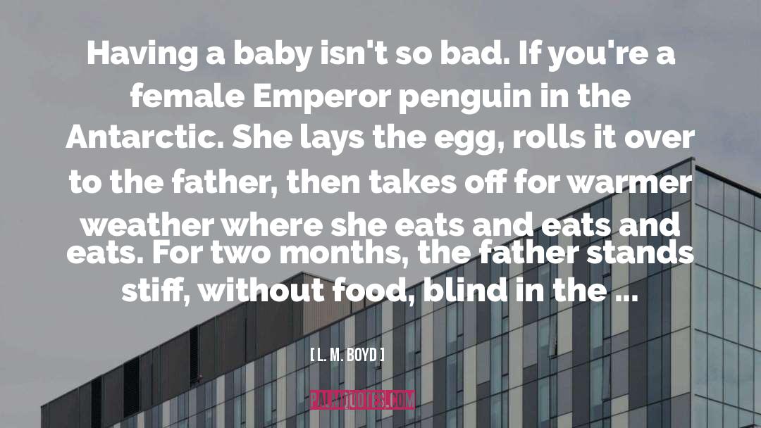 L. M. Boyd Quotes: Having a baby isn't so