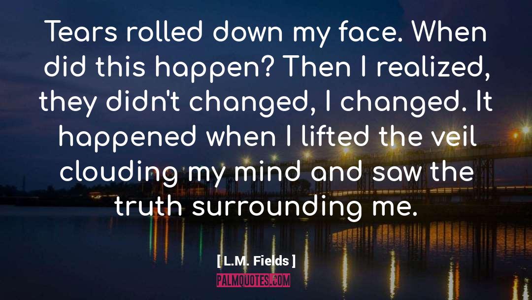 L.M. Fields Quotes: Tears rolled down my face.