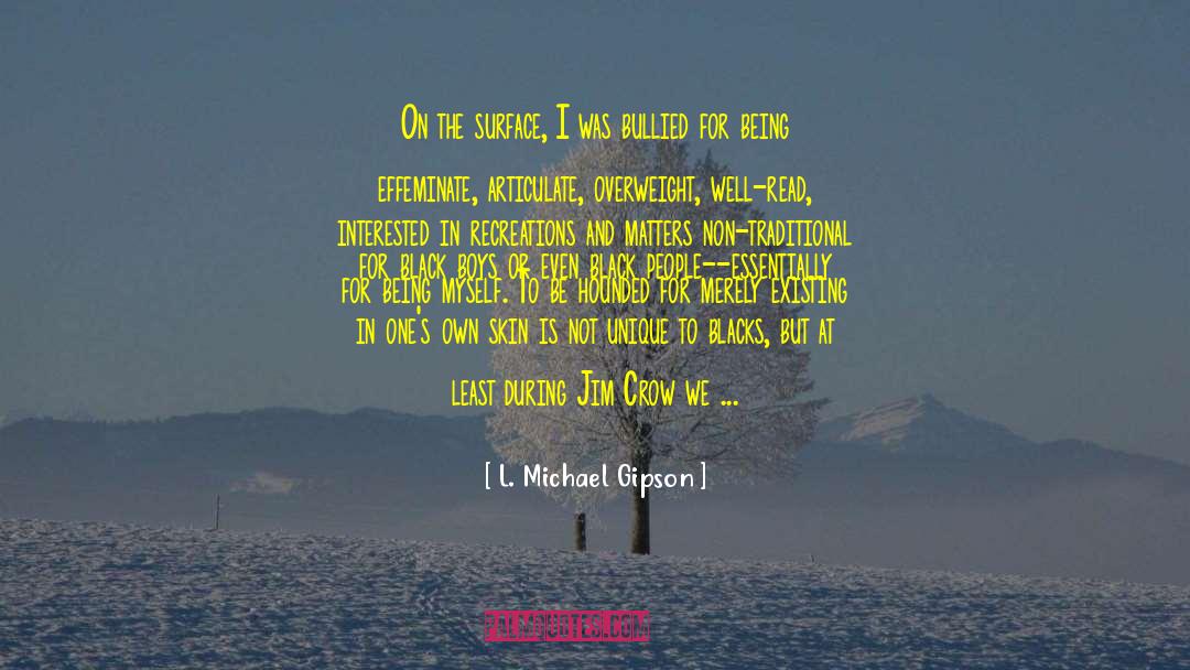 L. Michael Gipson Quotes: On the surface, I was