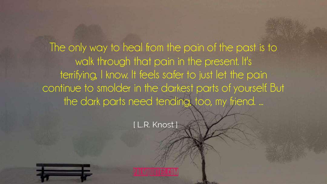 L.R. Knost Quotes: The only way to heal