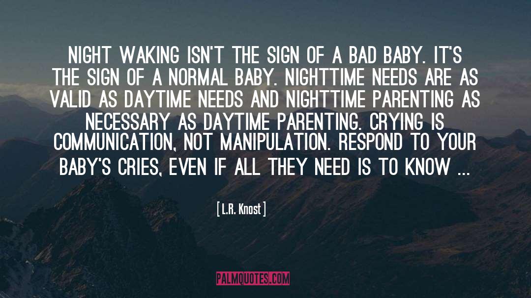 L.R. Knost Quotes: Night waking isn't the sign