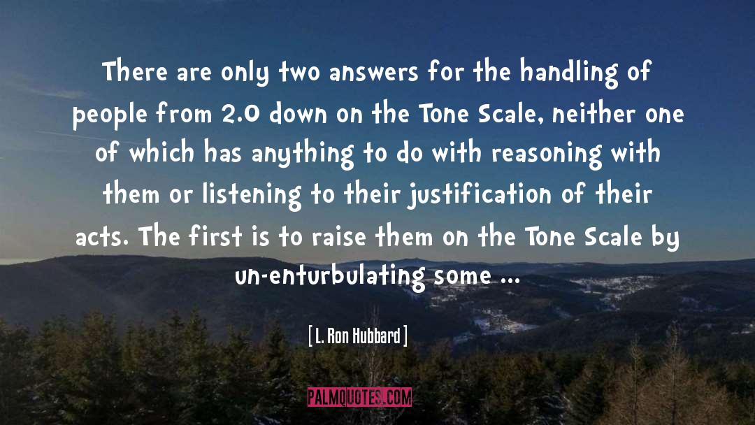 L. Ron Hubbard Quotes: There are only two answers