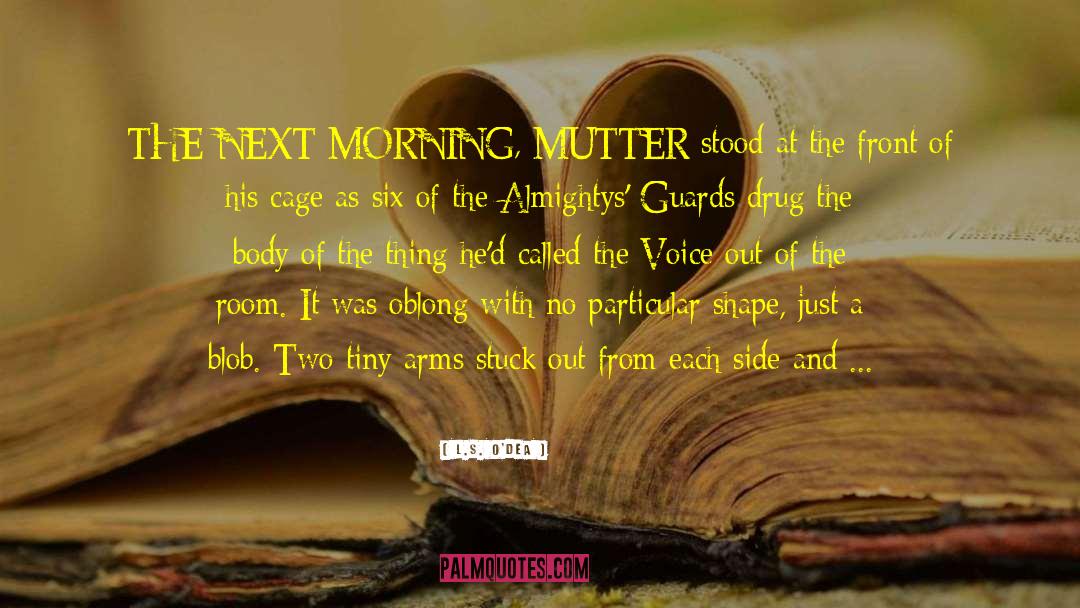 L.S. O'Dea Quotes: THE NEXT MORNING, MUTTER stood