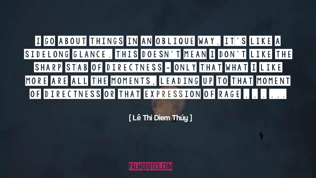 Lê Thi Diem Thúy Quotes: I go about things in