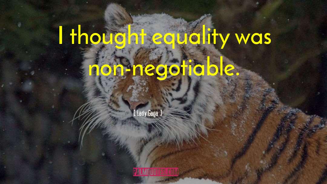 Lady Gaga Quotes: I thought equality was non-negotiable.