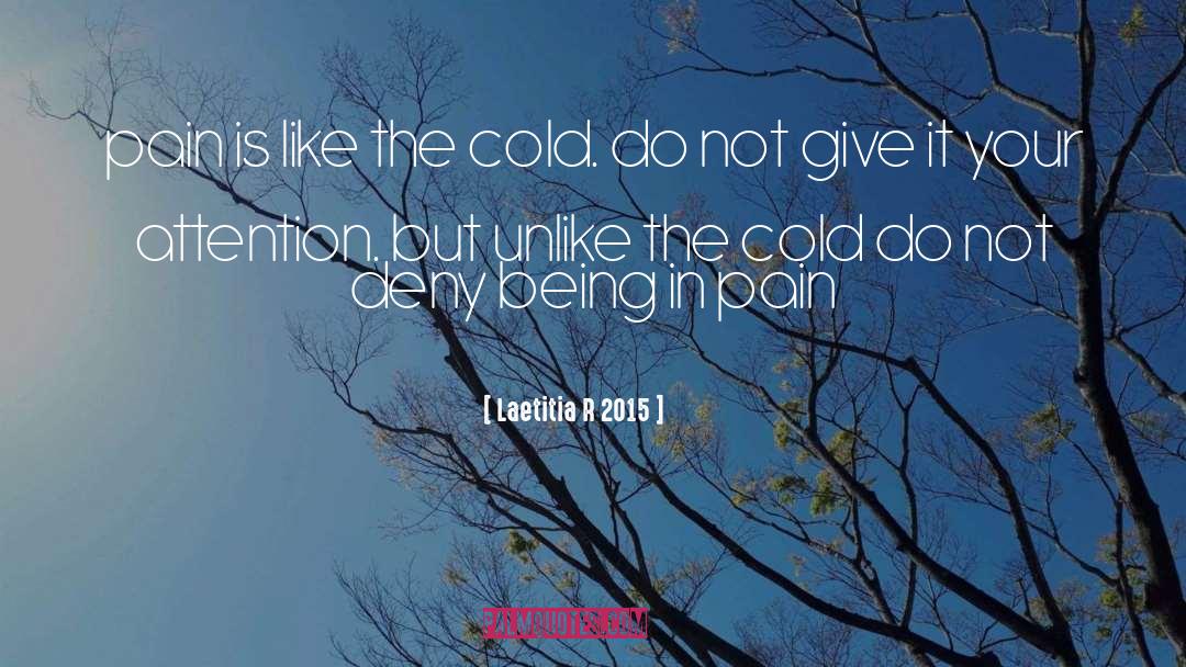 Laetitia R 2015 Quotes: pain is like the cold.