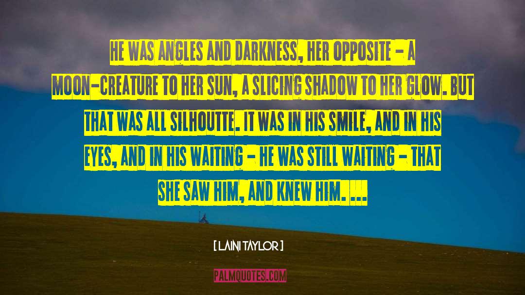 Laini Taylor Quotes: He was angles and darkness,