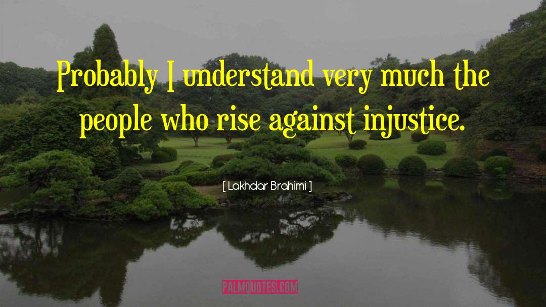 Lakhdar Brahimi Quotes: Probably I understand very much