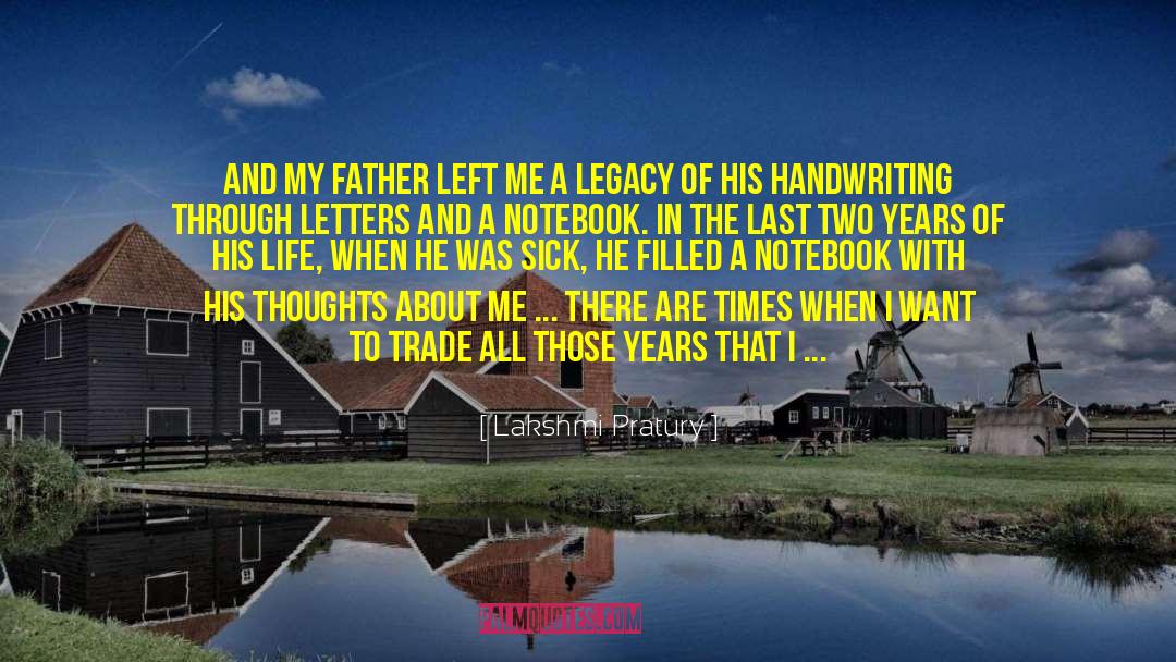 Lakshmi Pratury Quotes: And my father left me